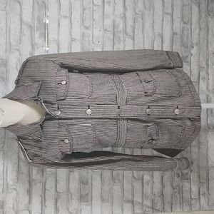 Stussy World Tour Rare Button PinStripe Pea Coat Utility Jacket